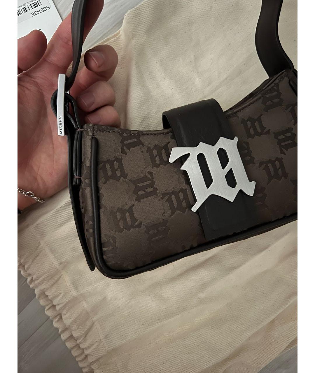 MISBHV Коричневая кожаная сумка с короткими ручками, фото 5