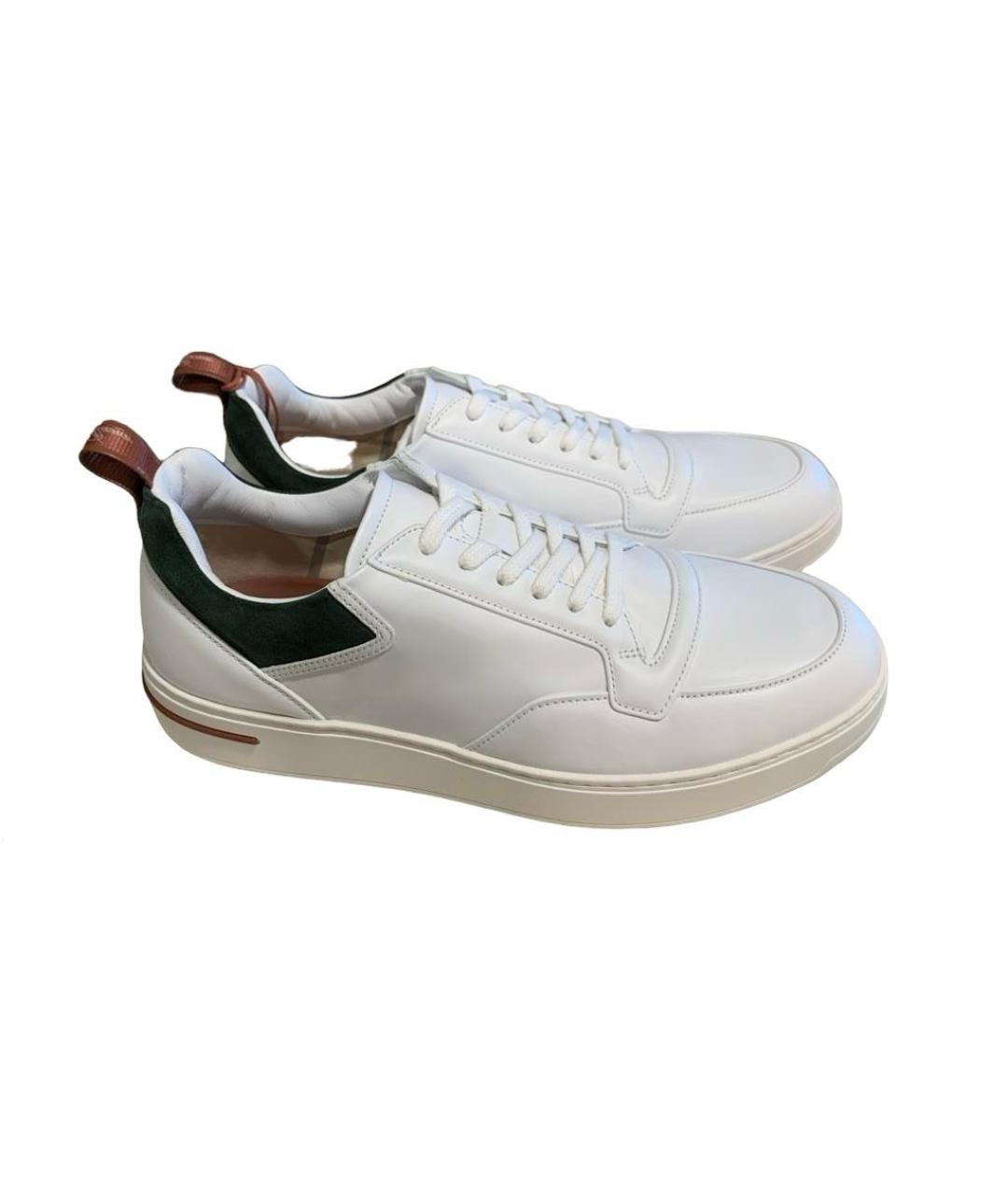 LORO PIANA Белые кожаные низкие кроссовки / кеды, фото 5