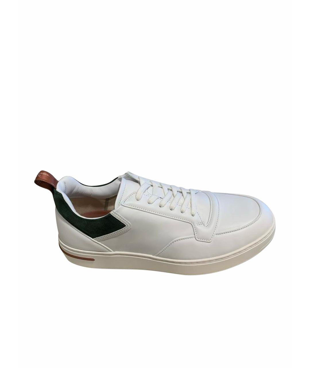 LORO PIANA Белые кожаные низкие кроссовки / кеды, фото 1
