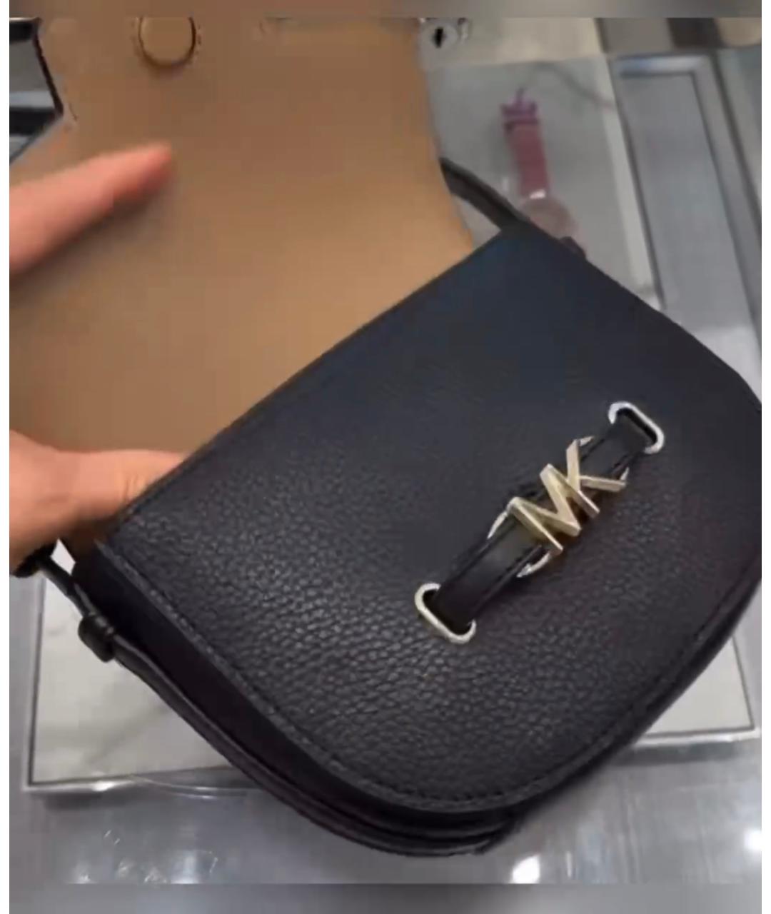MICHAEL KORS Черная кожаная сумка через плечо, фото 4