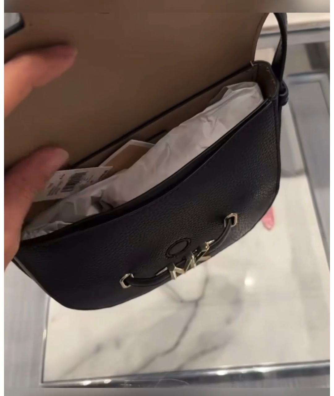 MICHAEL KORS Черная кожаная сумка через плечо, фото 5