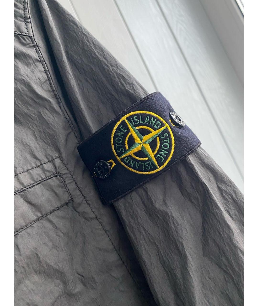 STONE ISLAND Серая полиуретановая куртка, фото 4
