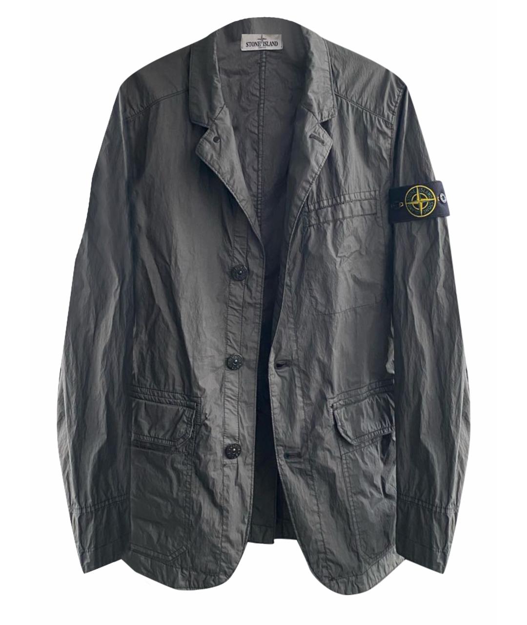 STONE ISLAND Серая полиуретановая куртка, фото 1