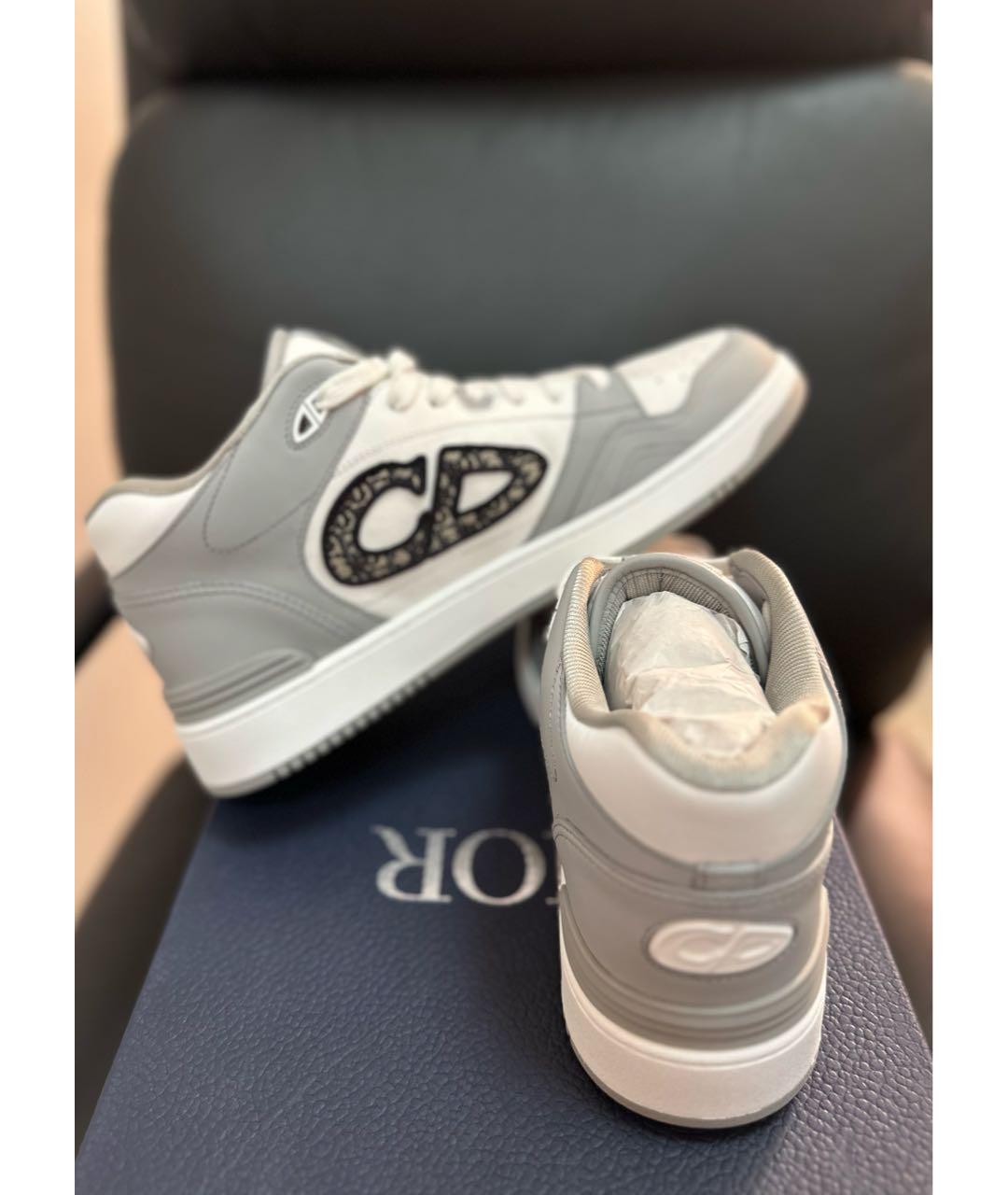 CHRISTIAN DIOR Белые кожаные высокие кроссовки / кеды, фото 4