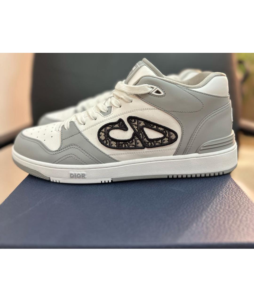 CHRISTIAN DIOR Белые кожаные высокие кроссовки / кеды, фото 9