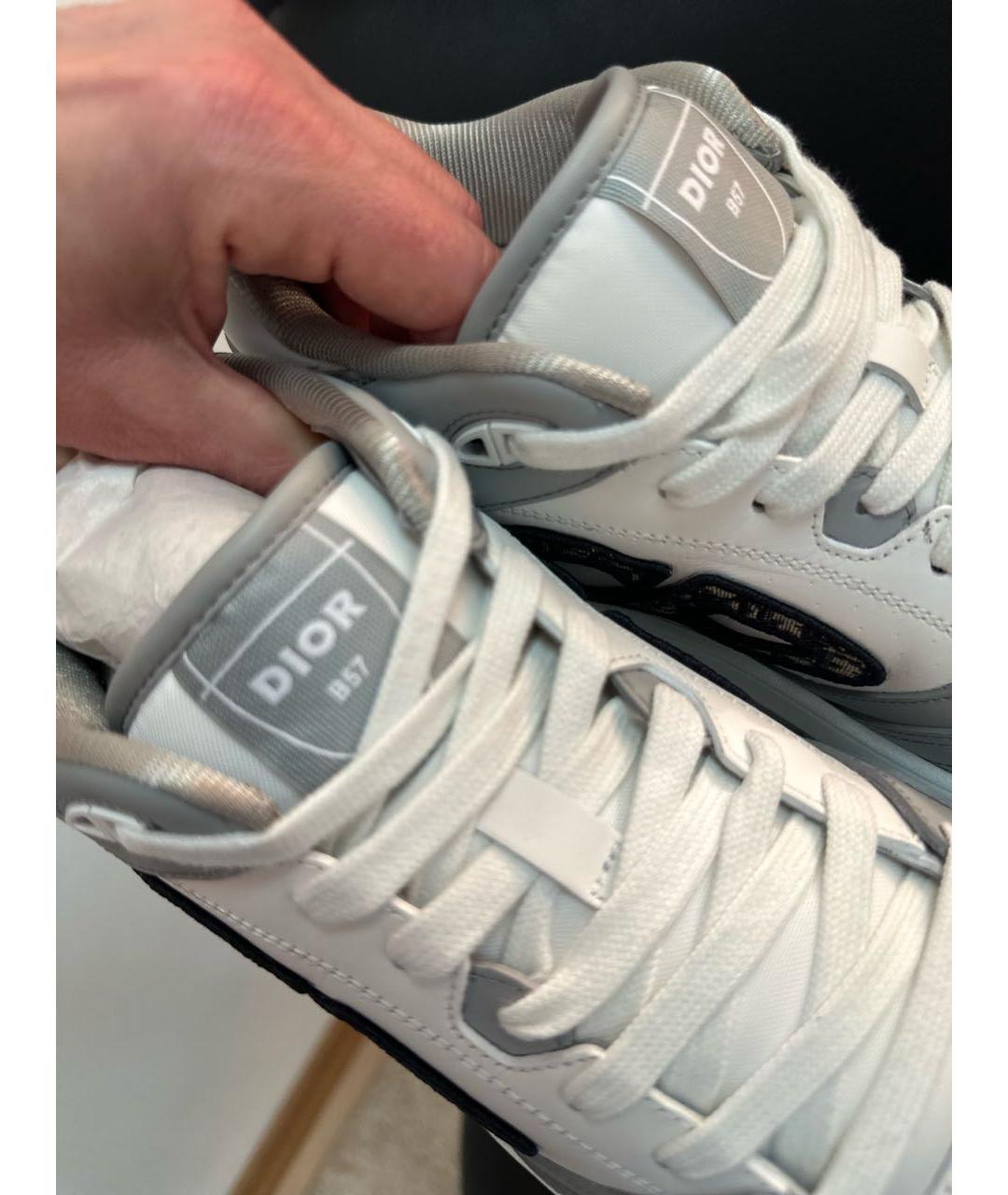 CHRISTIAN DIOR Белые кожаные высокие кроссовки / кеды, фото 7