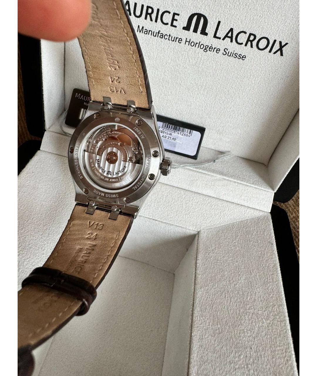 MAURICE LACROIX Коричневые стальные часы, фото 7