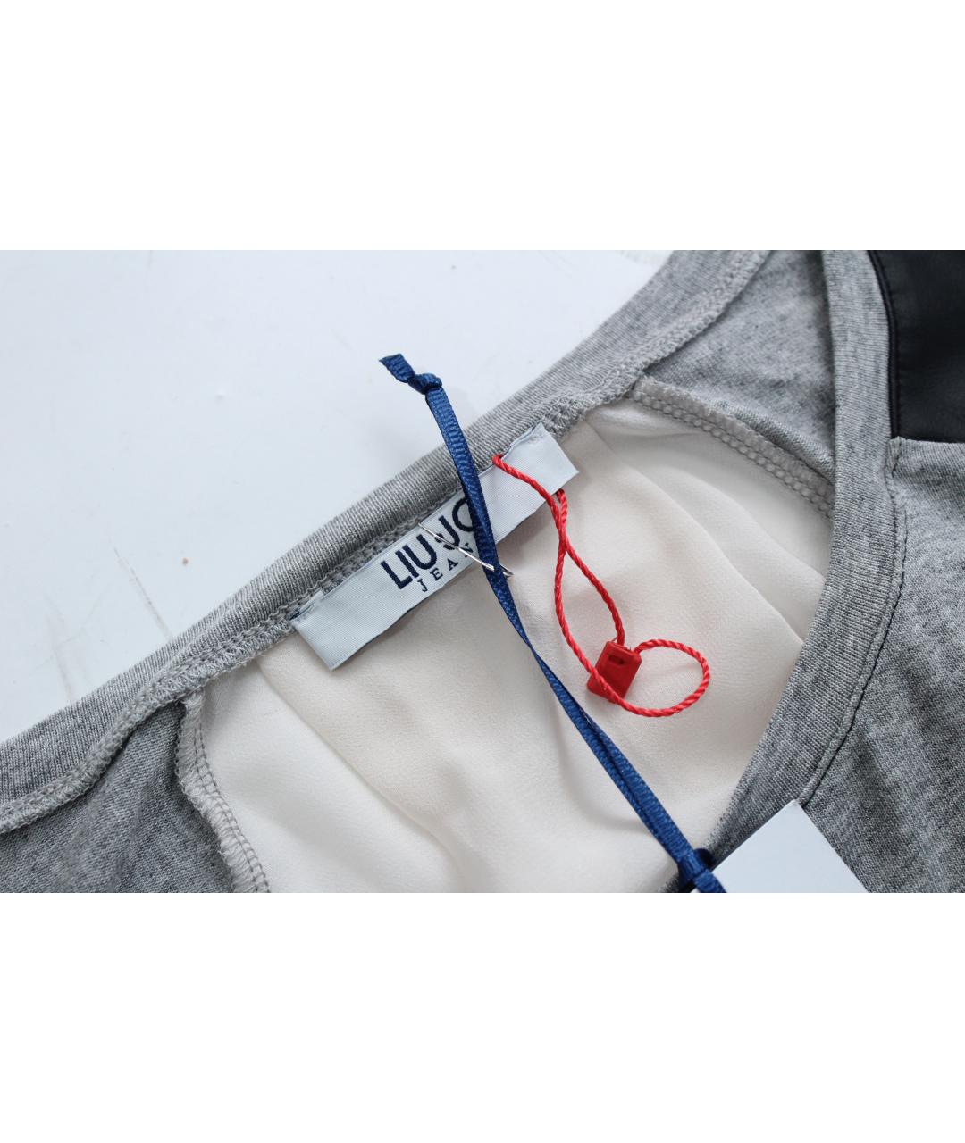 LIU JO Серая хлопко-полиэстеровая классическая рубашка, фото 5
