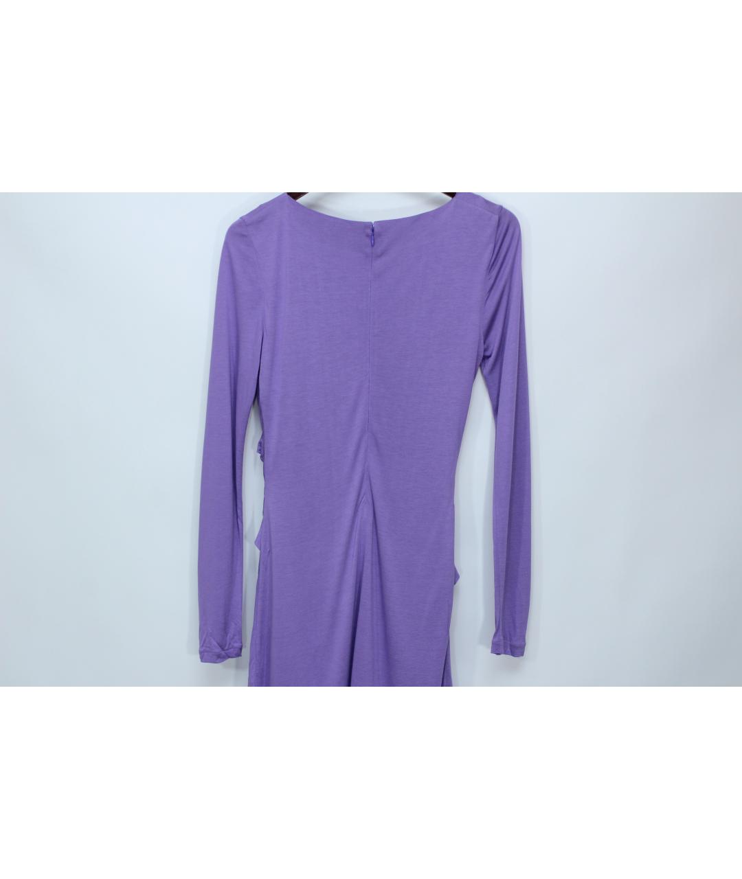 VERSACE Фиолетовое вискозное вечернее платье, фото 4