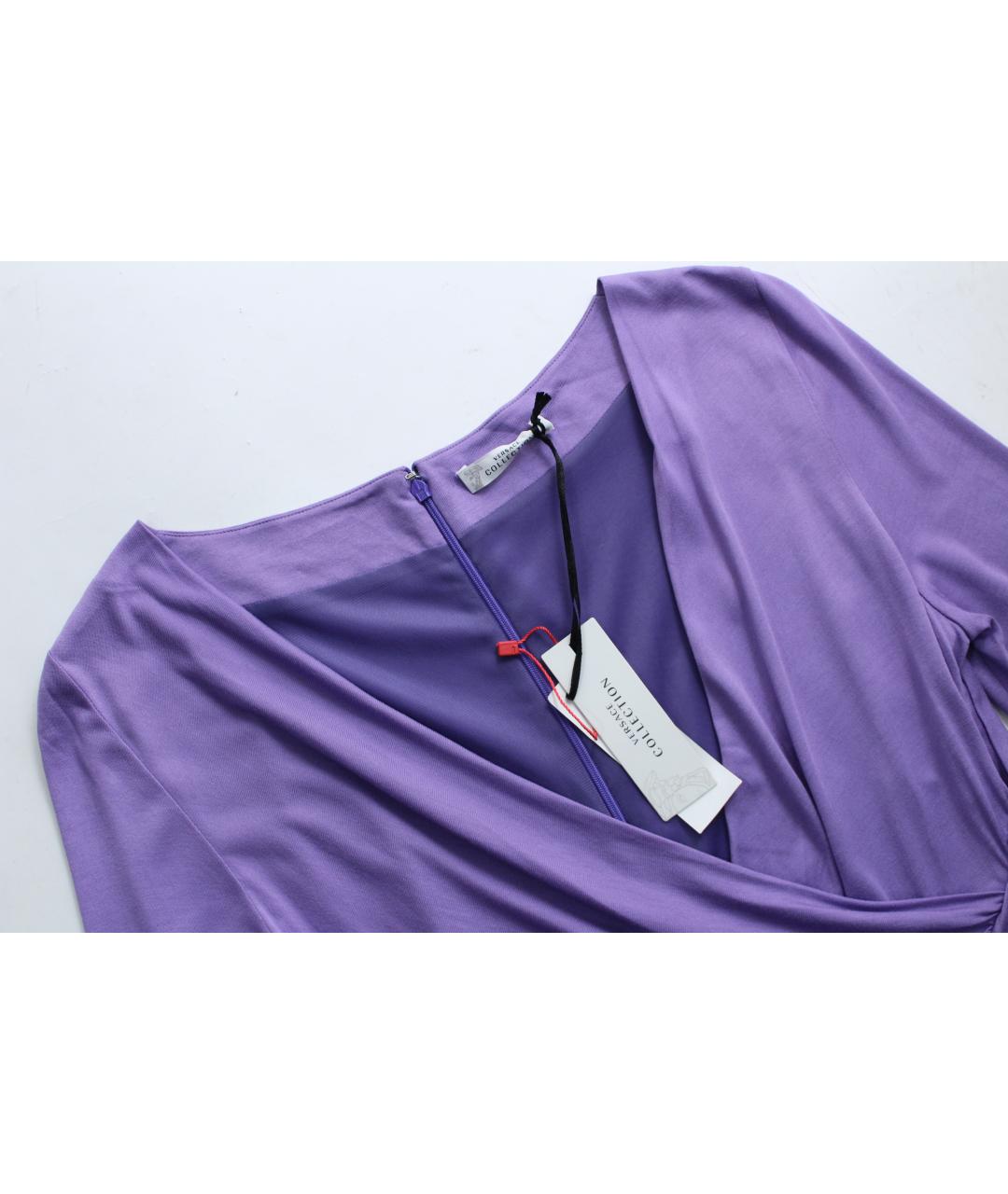 VERSACE Фиолетовое вискозное вечернее платье, фото 6