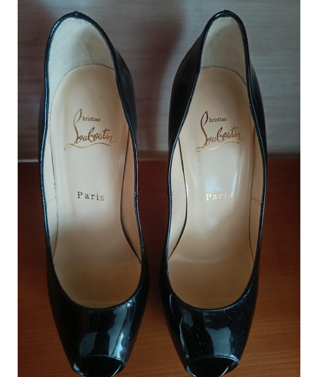 CHRISTIAN LOUBOUTIN Черные туфли из лакированной кожи, фото 3