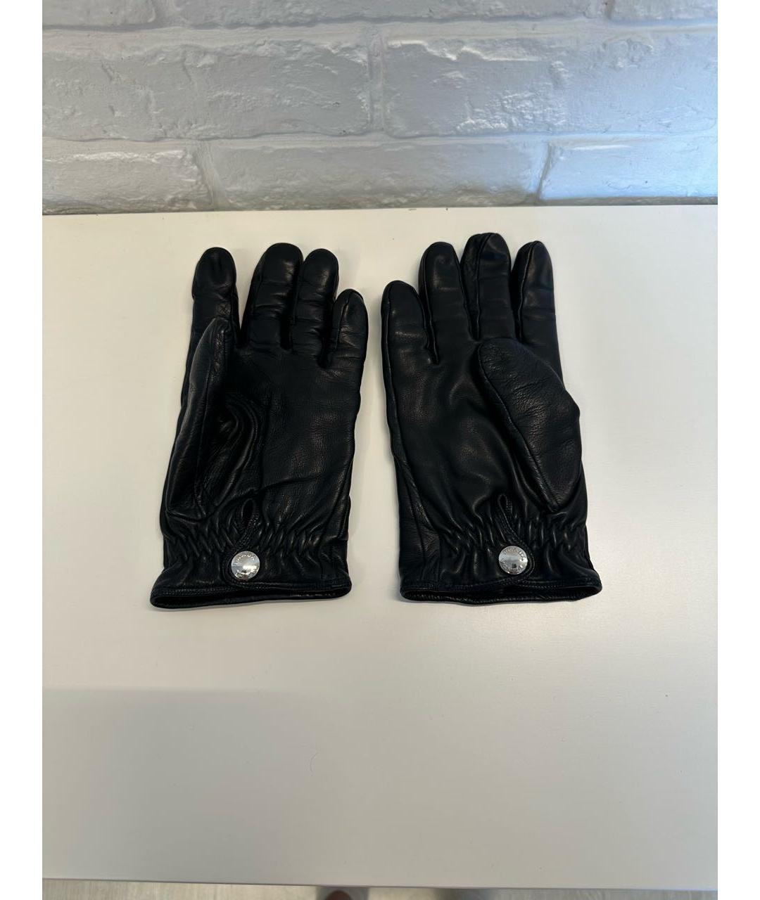 PRADA Черные кожаные перчатки, фото 2