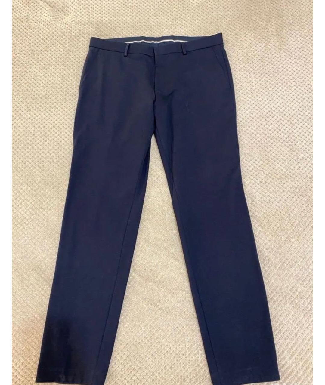 HUGO BOSS Темно-синие вискозные повседневные брюки, фото 9