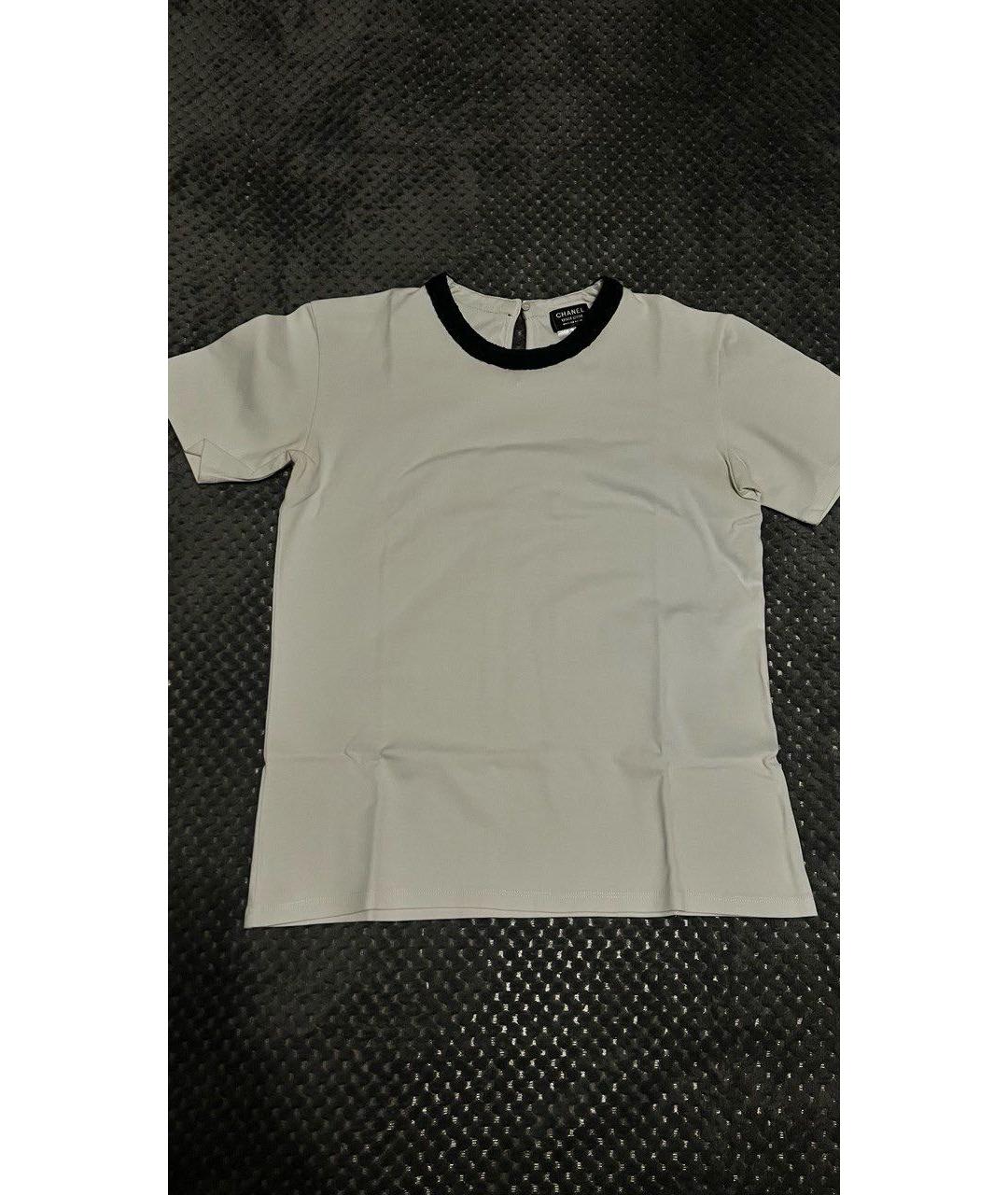CHANEL PRE-OWNED Белая хлопковая футболка, фото 5