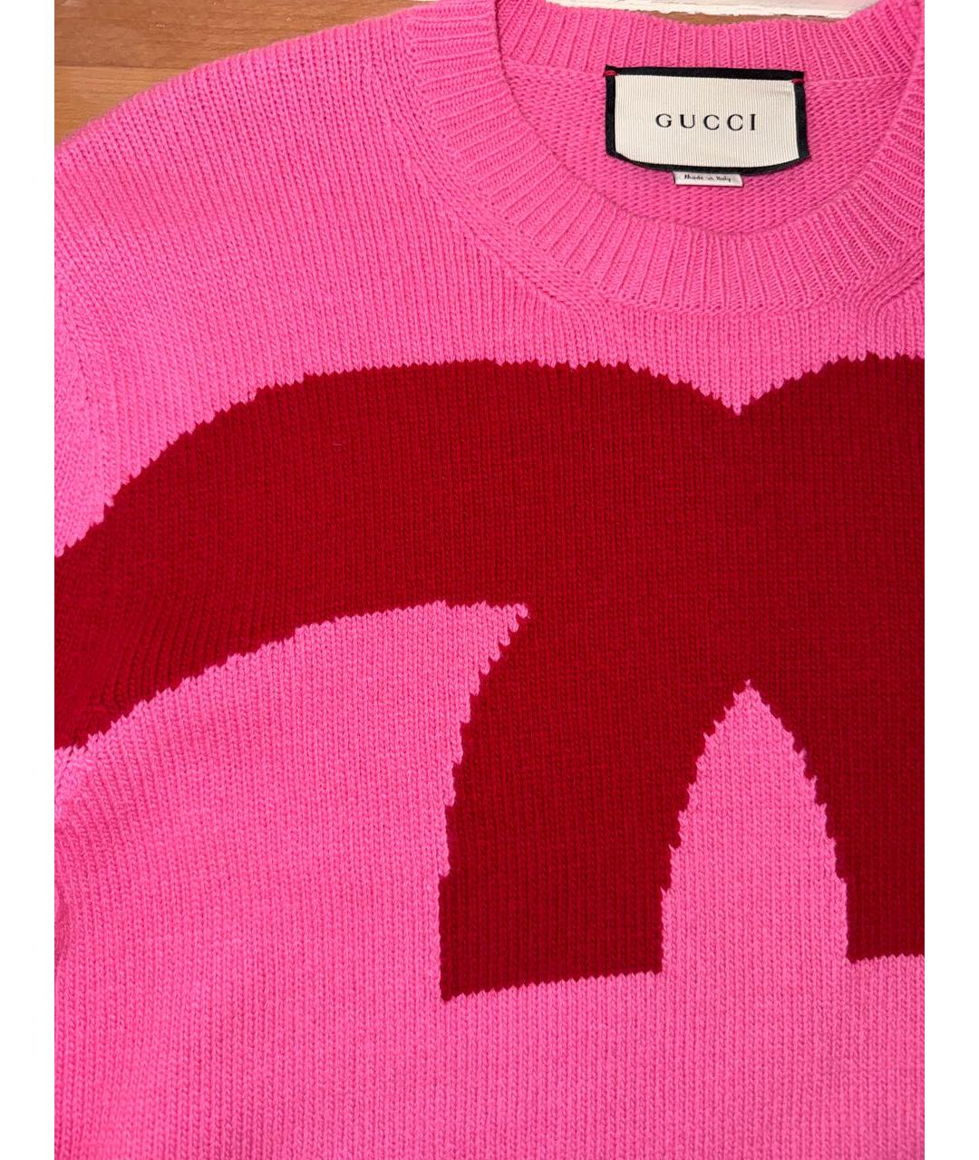GUCCI Розовый шерстяной джемпер / свитер, фото 3