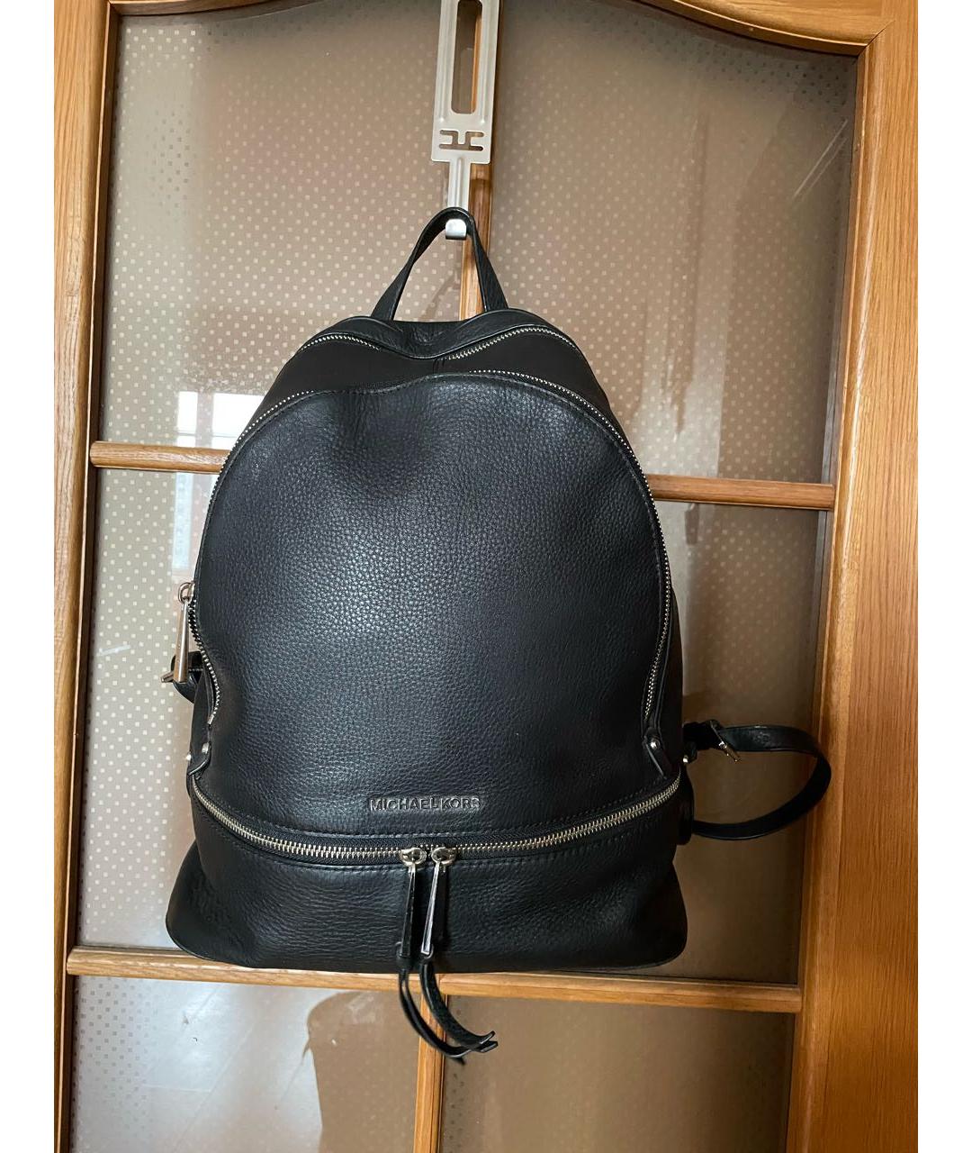 MICHAEL KORS Черный кожаный рюкзак, фото 7