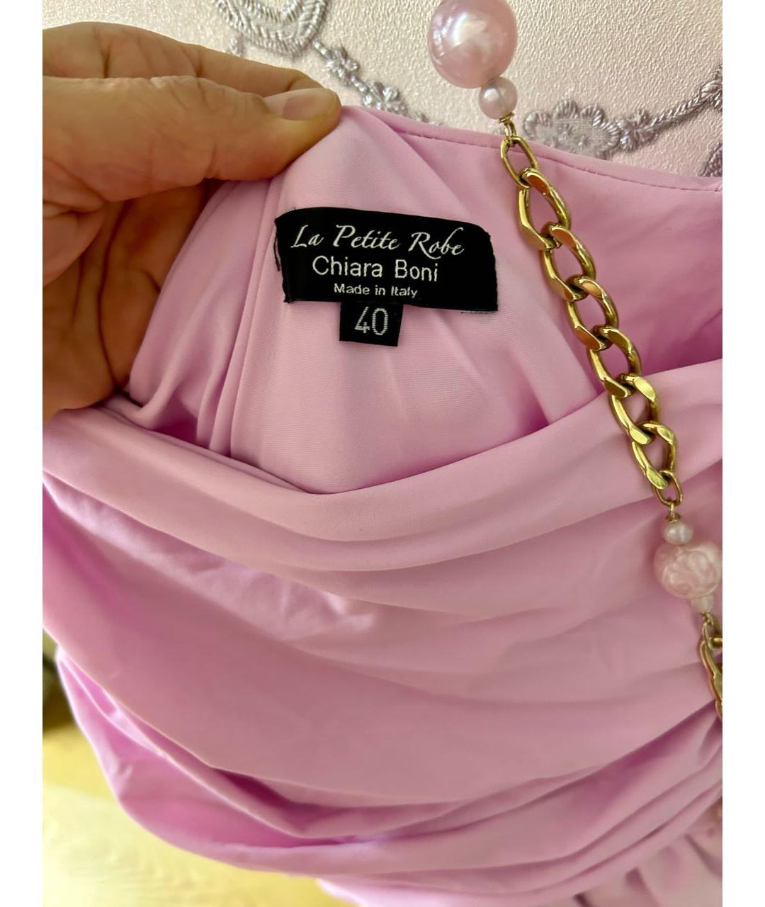 LE PETITE ROBE DI CHIARA BONI Розовое полиамидовое коктейльное платье, фото 3