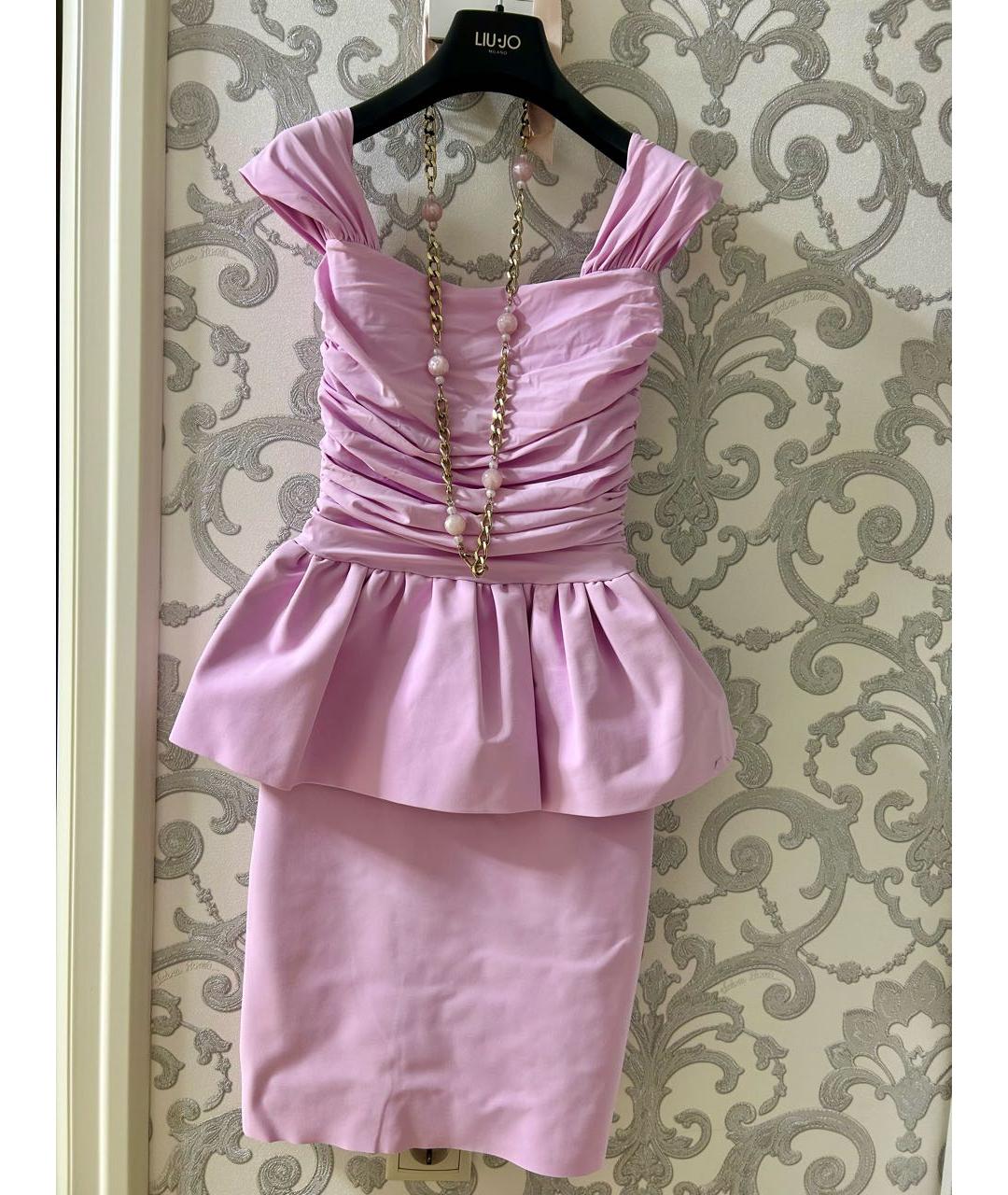 LE PETITE ROBE DI CHIARA BONI Розовое полиамидовое коктейльное платье, фото 5