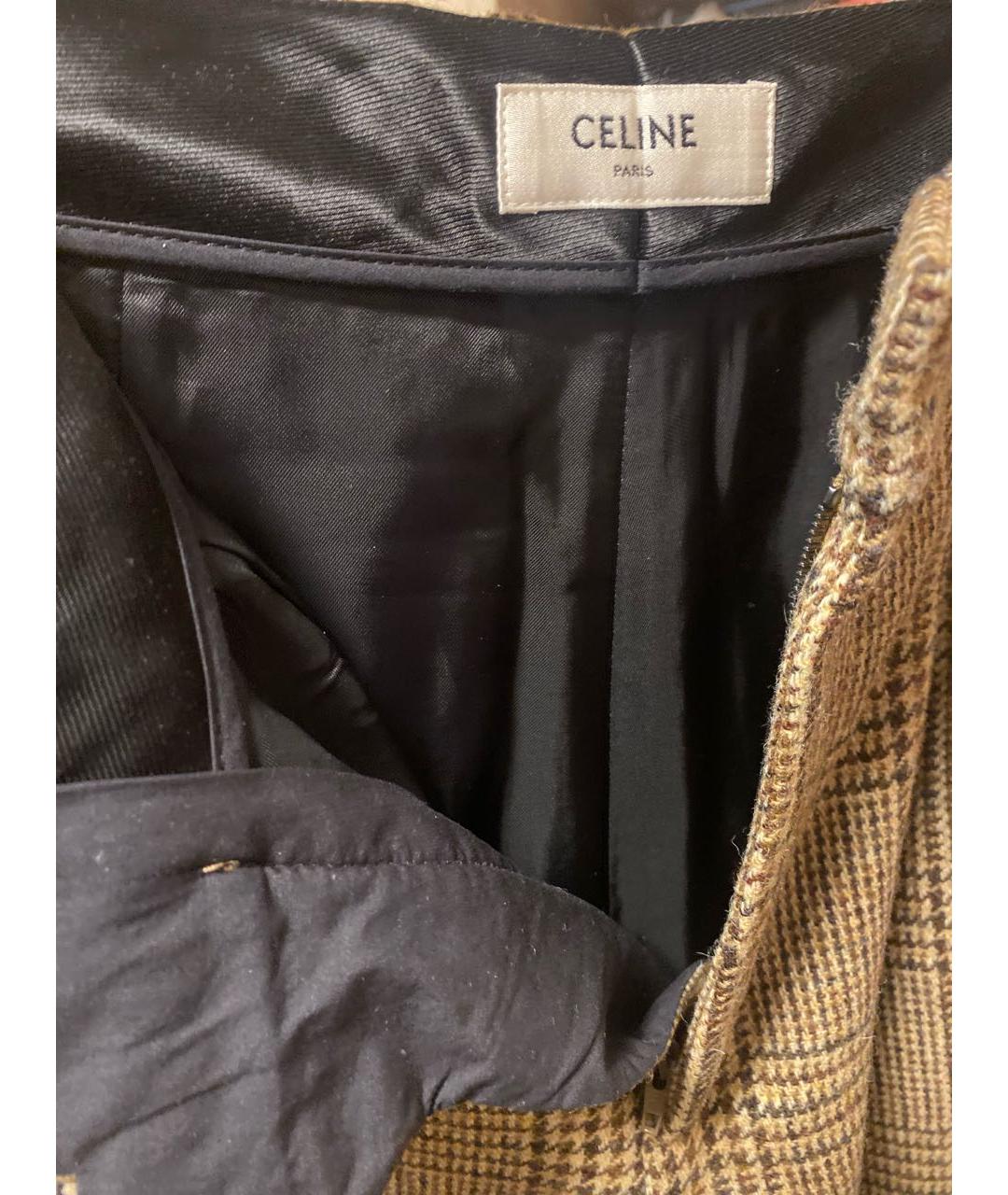 CELINE PRE-OWNED Коричневые шерстяные шорты, фото 3