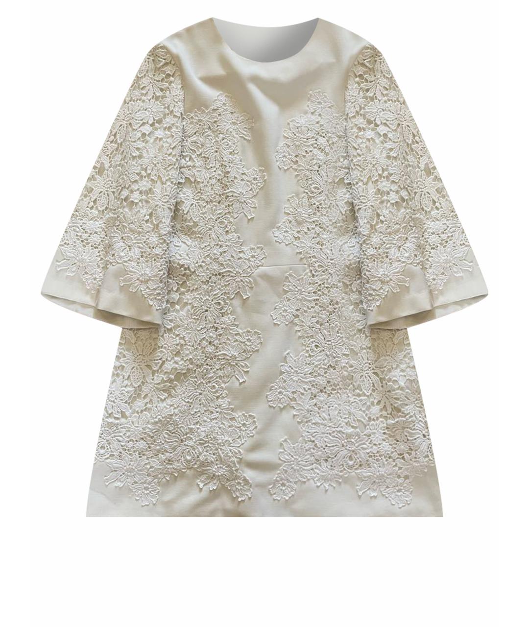 ELISABETTA FRANCHI Белое полиэстеровое коктейльное платье, фото 1