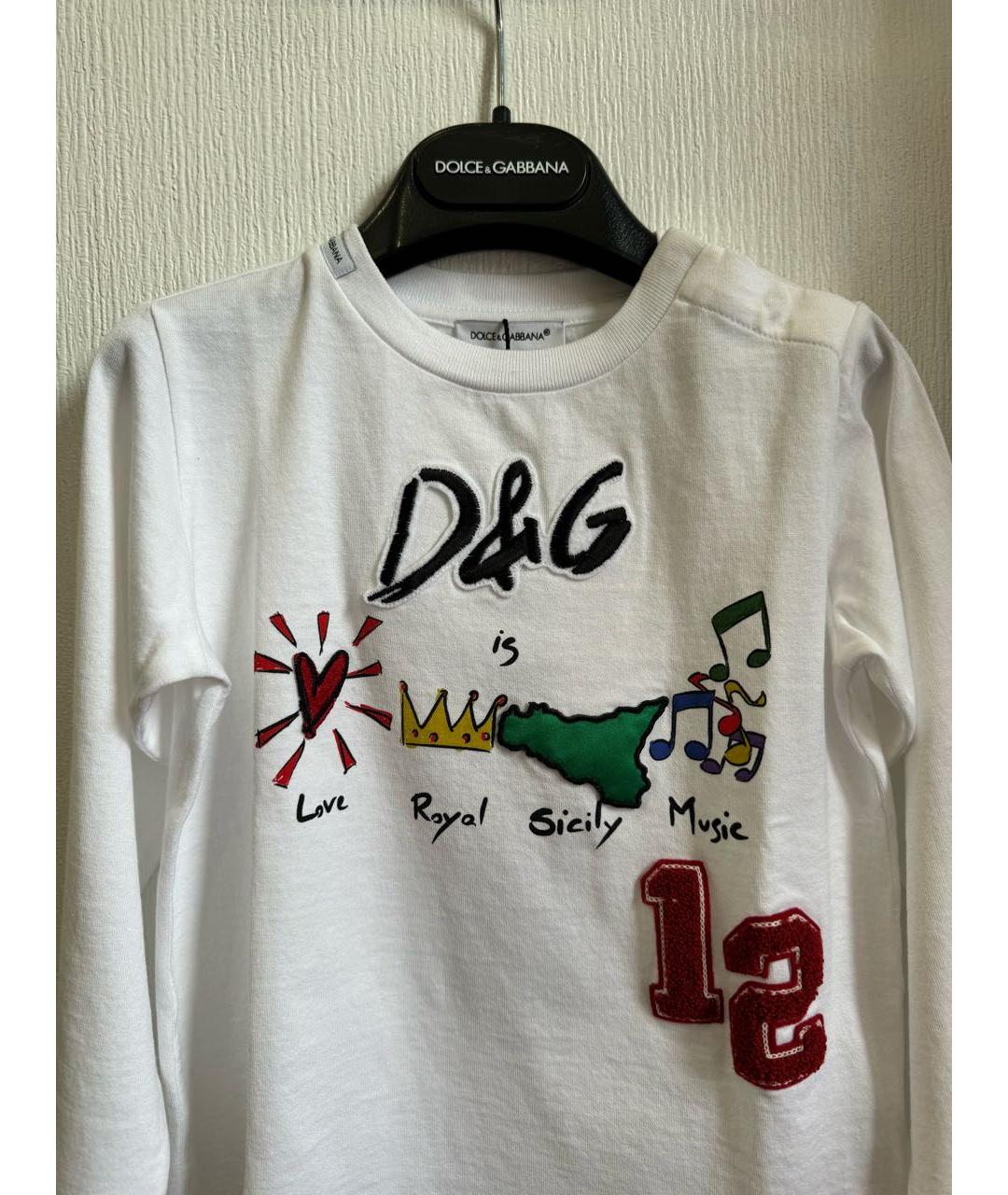 DOLCE & GABBANA KIDS Белый хлопковый футболка / топ, фото 3