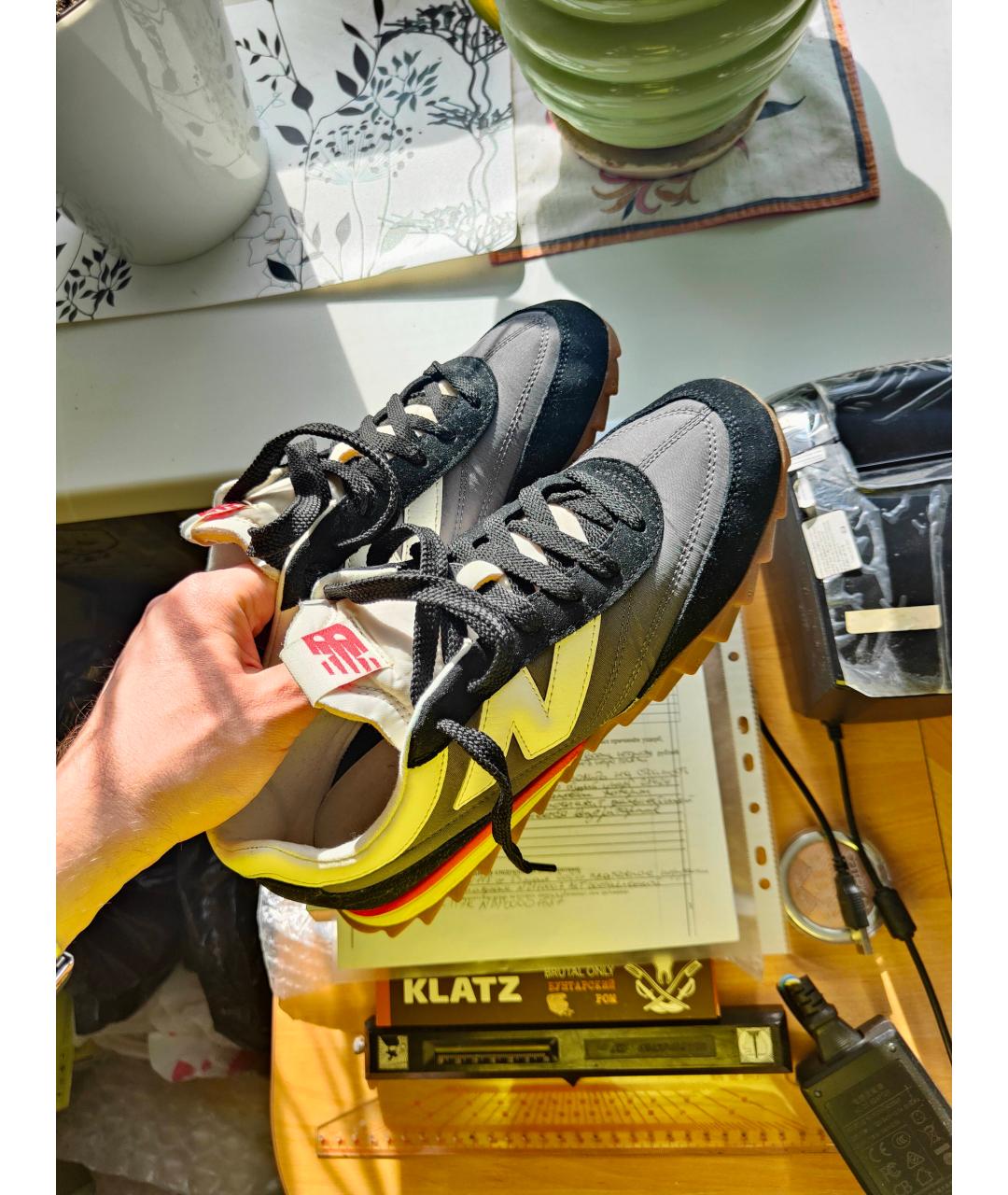 NEW BALANCE Черные замшевые низкие кроссовки / кеды, фото 8