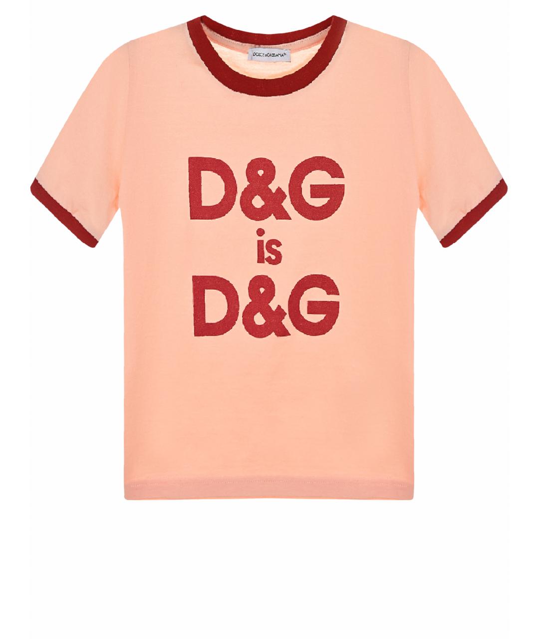 DOLCE & GABBANA KIDS Коралловый хлопковый детская футболка / топ, фото 1