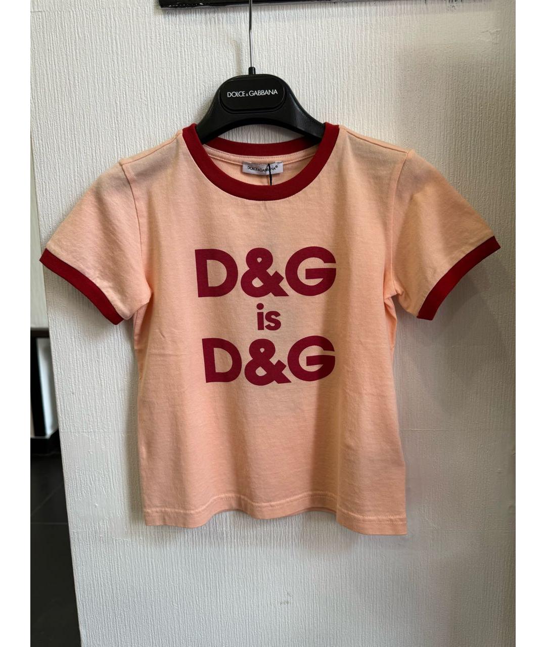 DOLCE & GABBANA KIDS Коралловый хлопковый детская футболка / топ, фото 5