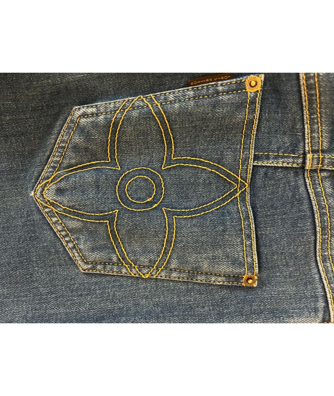 LOUIS VUITTON PRE-OWNED Синие хлопковые джинсы слим, фото 4