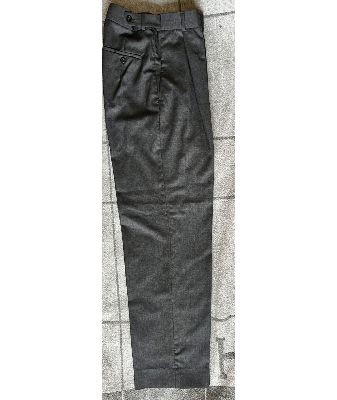 PERVERT Серые шерстяные прямые брюки, фото 4