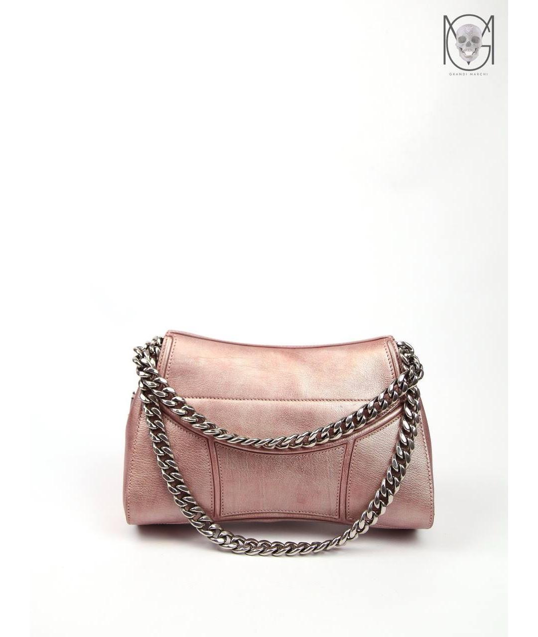 ALEXANDER MCQUEEN Розовая кожаная сумка через плечо, фото 3