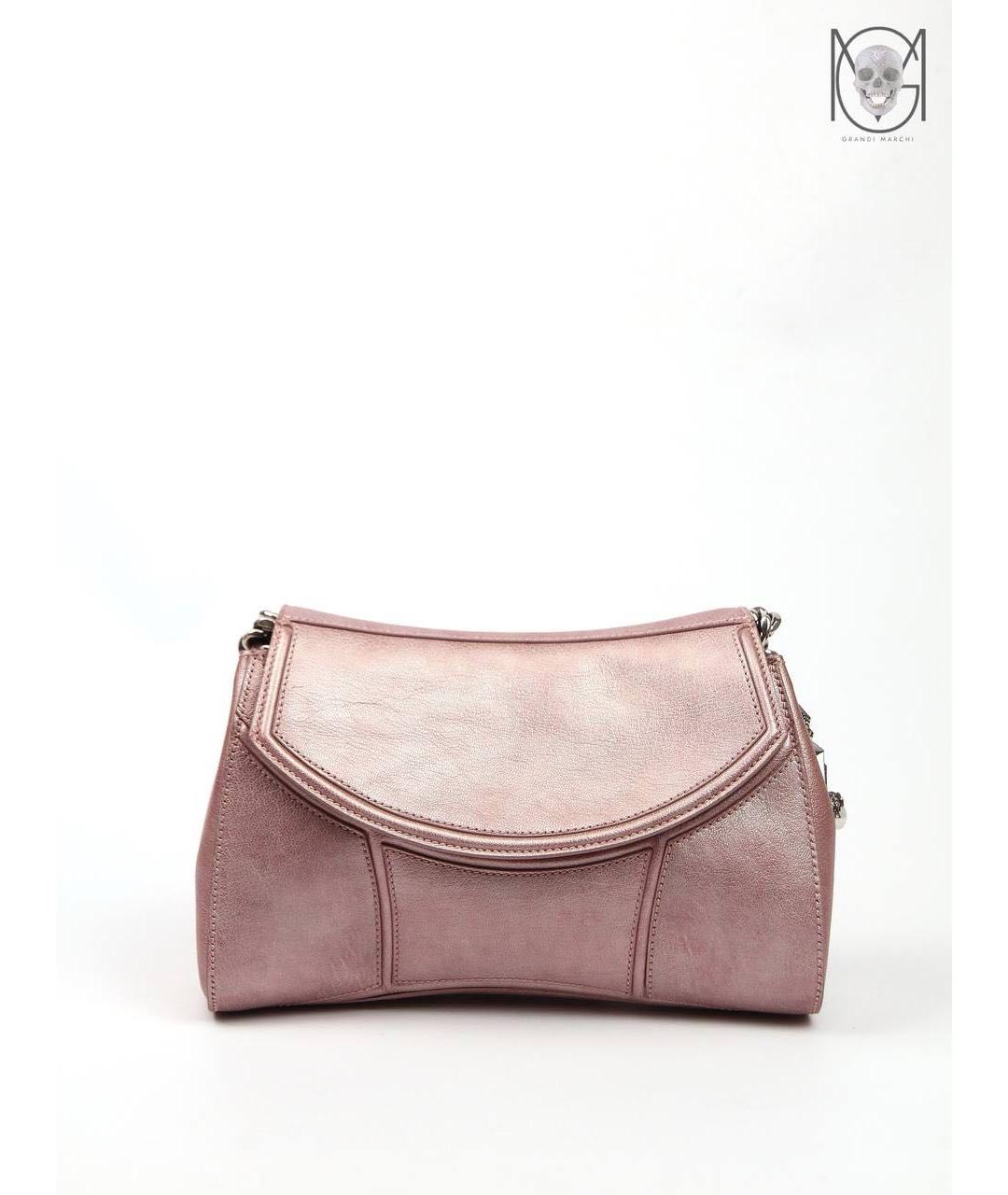 ALEXANDER MCQUEEN Розовая кожаная сумка через плечо, фото 9