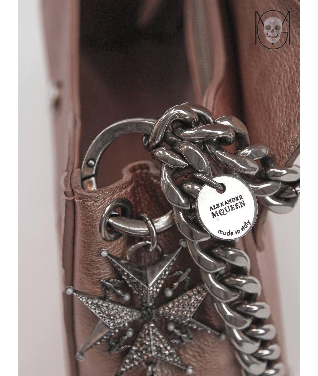 ALEXANDER MCQUEEN Розовая кожаная сумка через плечо, фото 7