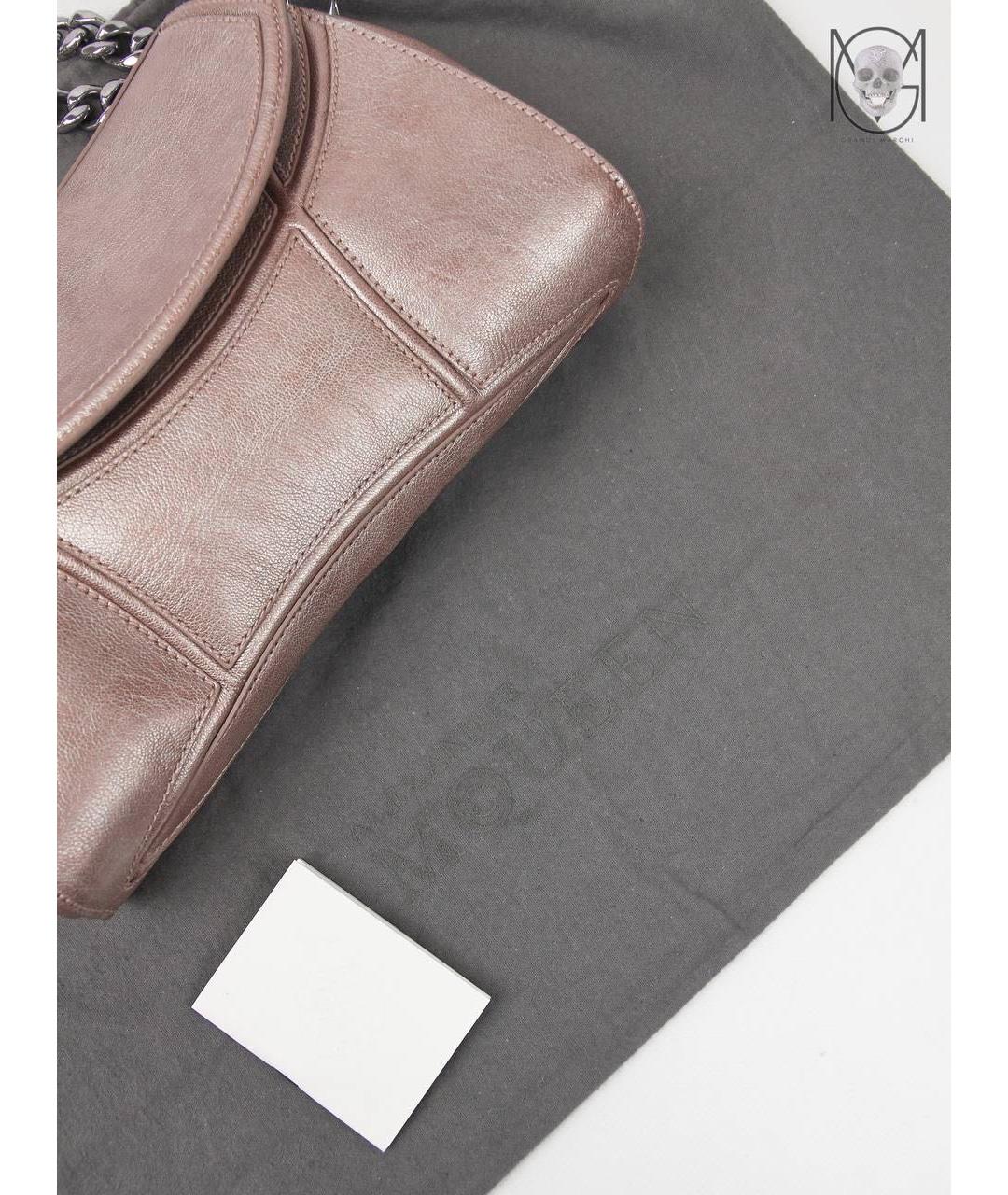 ALEXANDER MCQUEEN Розовая кожаная сумка через плечо, фото 4