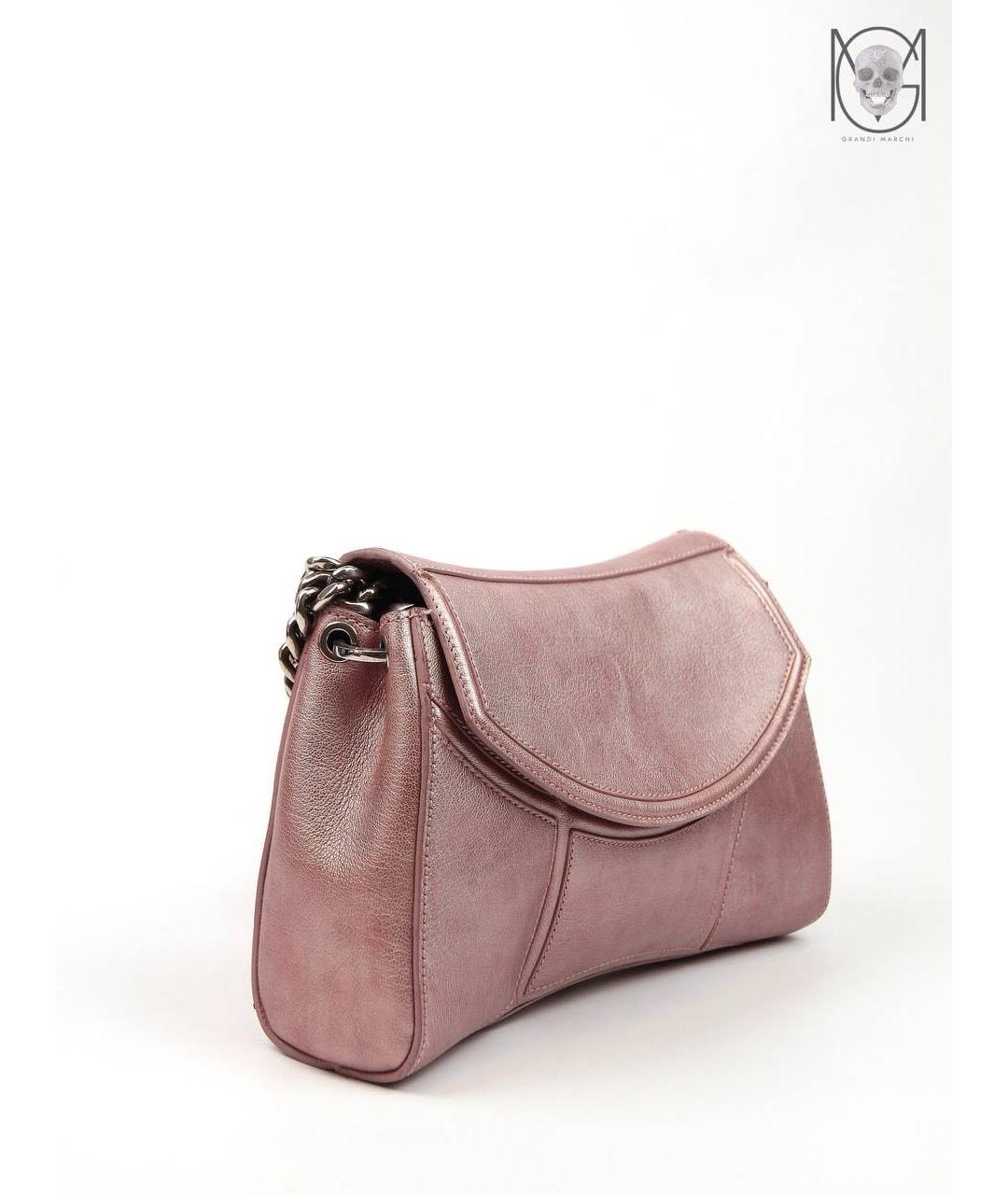 ALEXANDER MCQUEEN Розовая кожаная сумка через плечо, фото 2