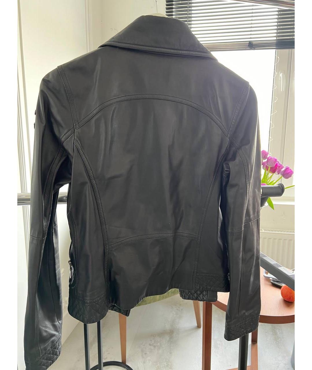 CHANEL PRE-OWNED Черная кожаная куртка, фото 2
