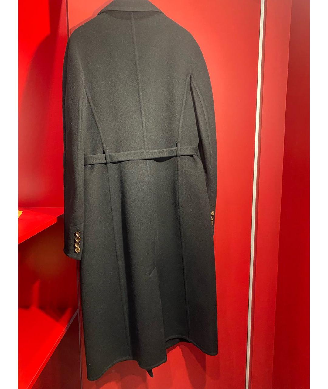 SALVATORE FERRAGAMO Черное шерстяное пальто, фото 2