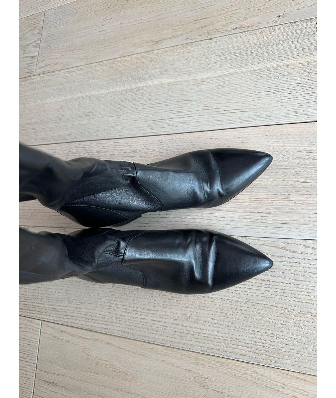CHANEL PRE-OWNED Черные кожаные ботфорты, фото 3