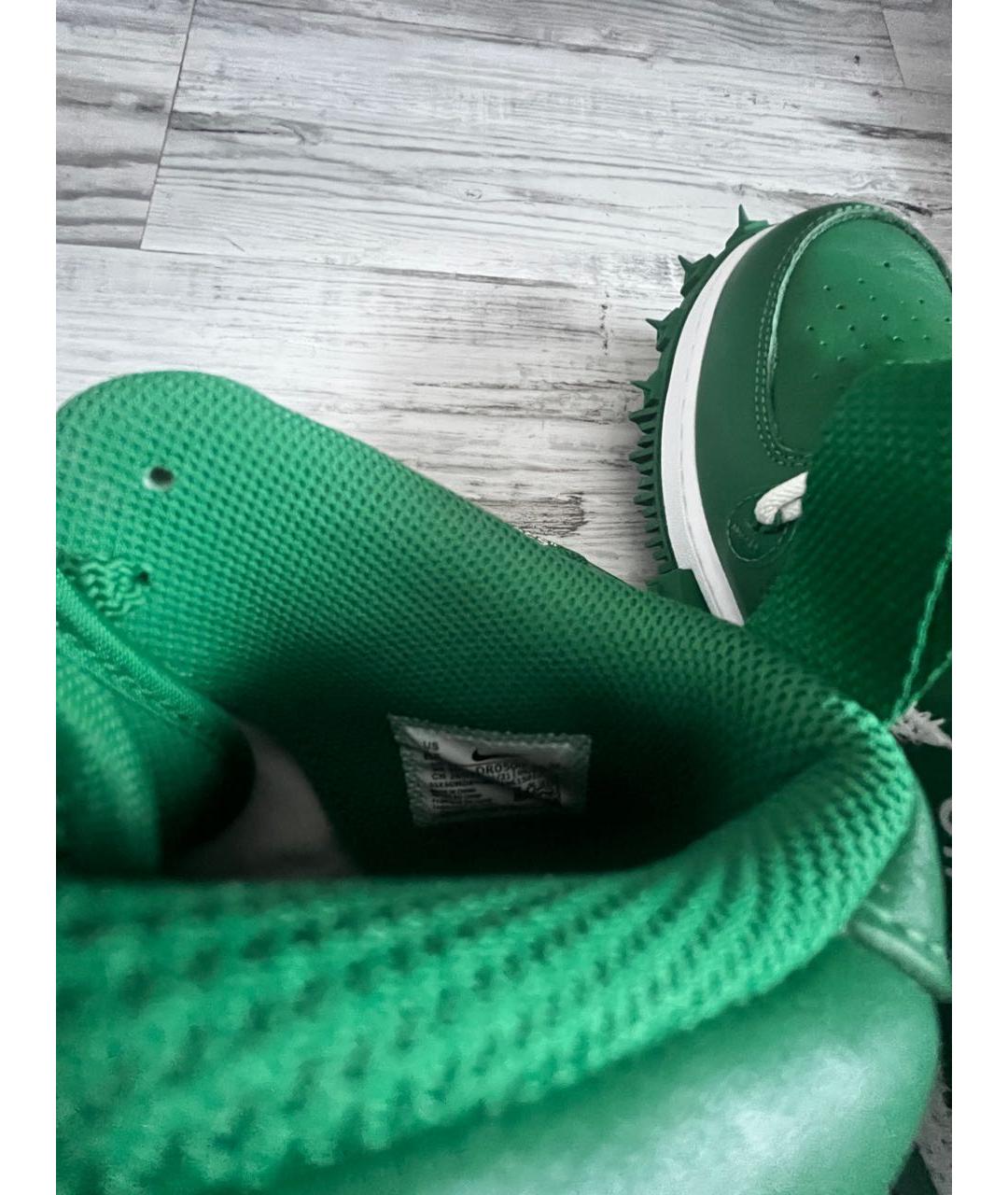 NIKE X OFF-WHITE Зеленые кожаные высокие кроссовки / кеды, фото 5