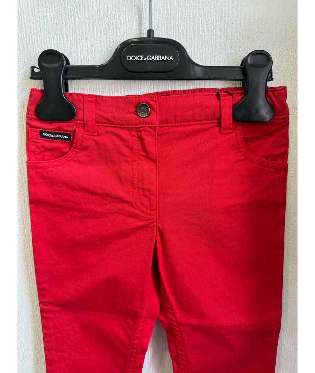 DOLCE & GABBANA KIDS Красные хлопковые брюки и шорты, фото 3