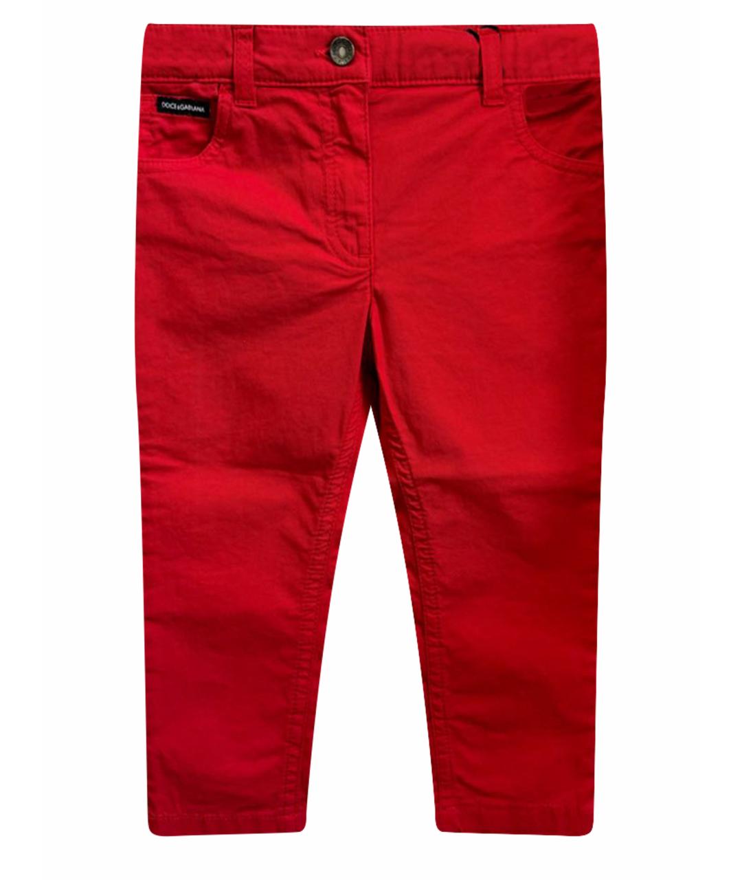 DOLCE & GABBANA KIDS Красные хлопковые брюки и шорты, фото 1