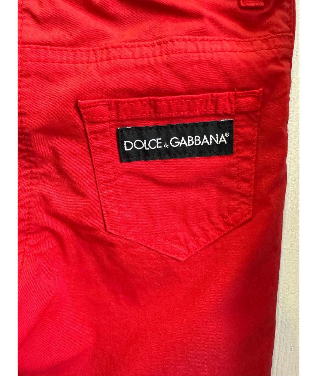 DOLCE & GABBANA KIDS Красные хлопковые брюки и шорты, фото 4