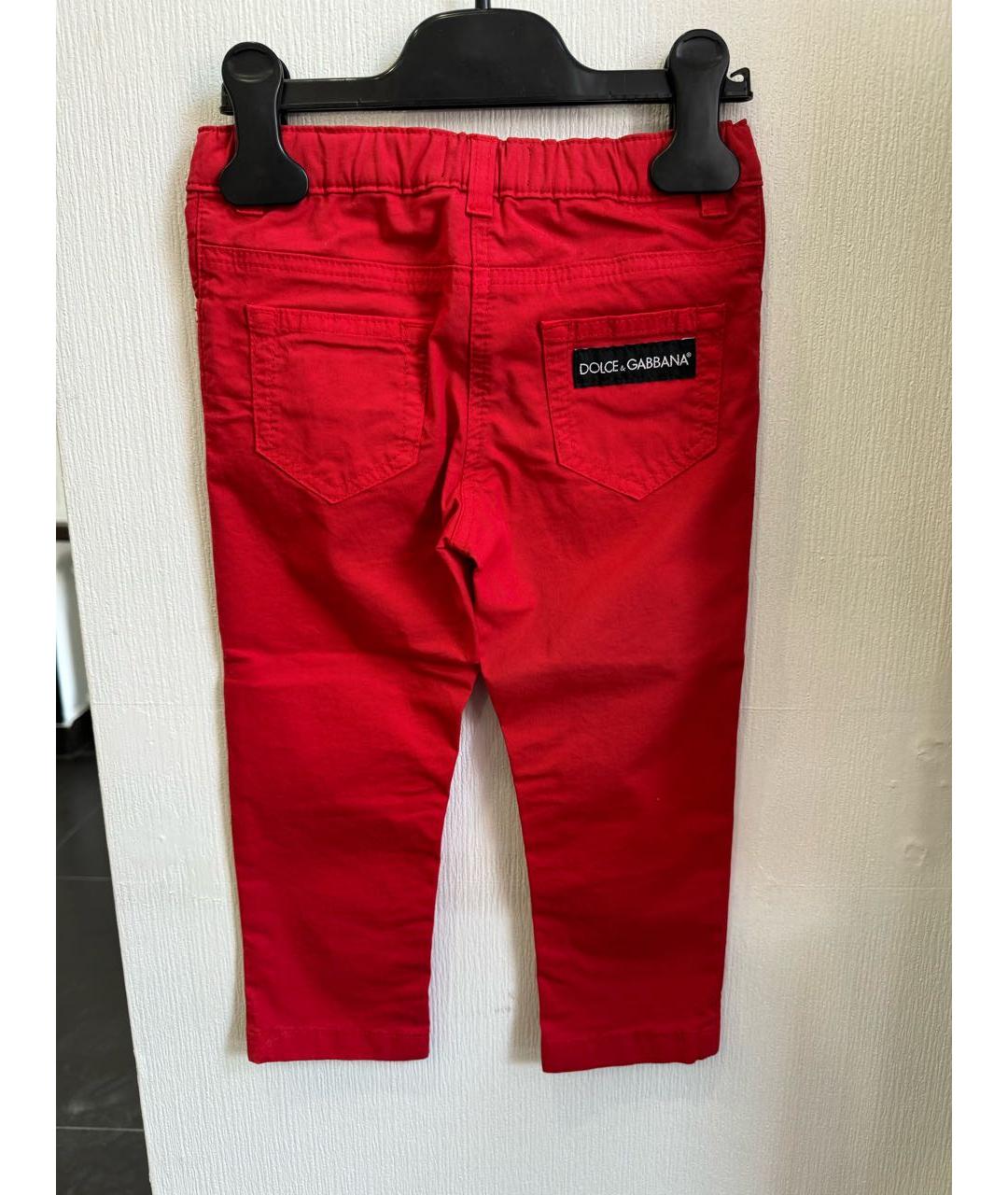DOLCE & GABBANA KIDS Красные хлопковые брюки и шорты, фото 2