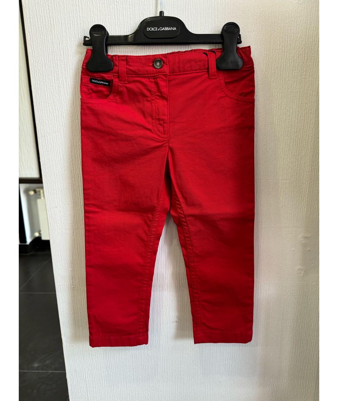 DOLCE & GABBANA KIDS Красные хлопковые брюки и шорты, фото 5