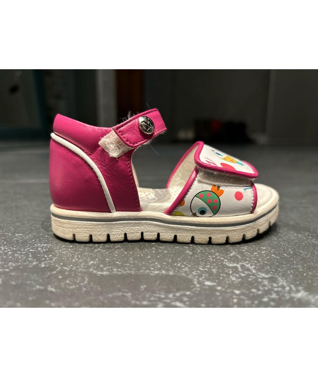 MISSOURI Розовые кожаные сандалии и шлепанцы, фото 5