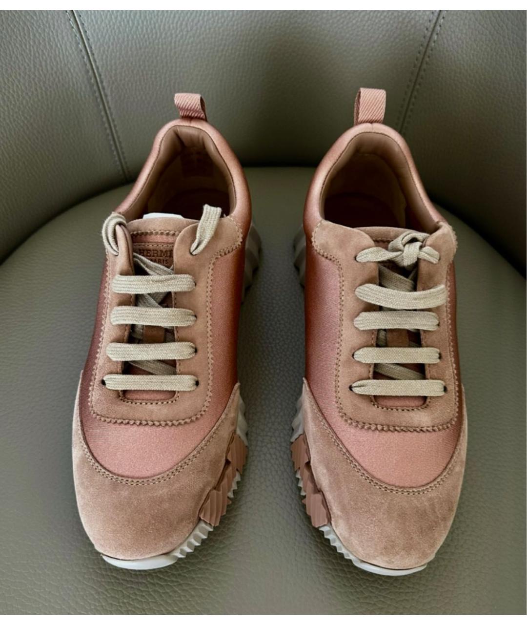HERMES PRE-OWNED Розовые замшевые кроссовки, фото 3