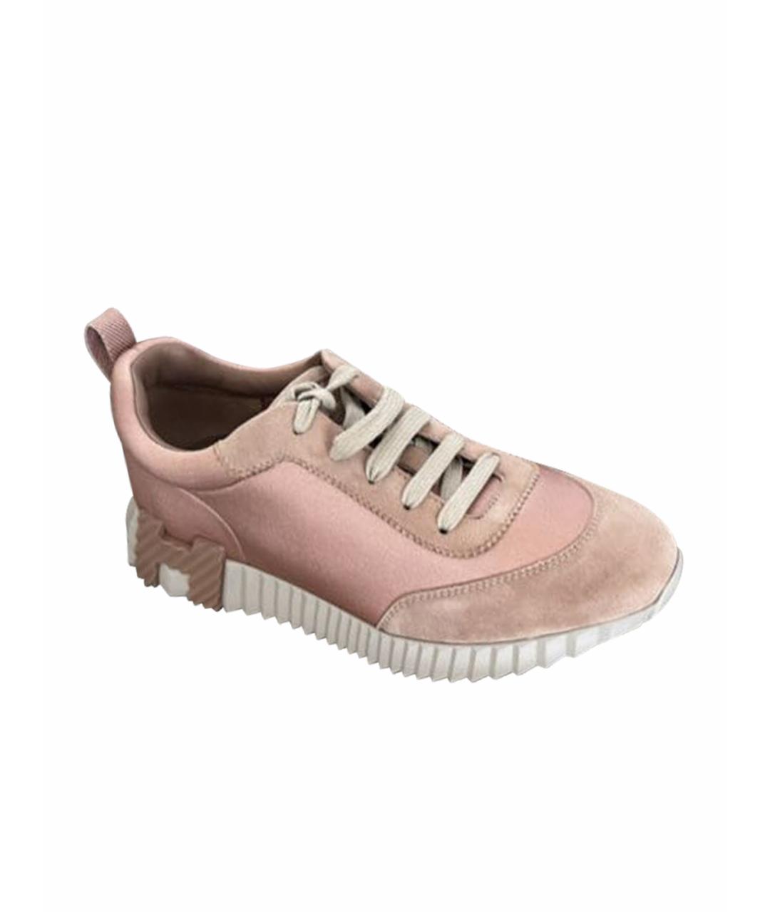 HERMES PRE-OWNED Розовые замшевые кроссовки, фото 1