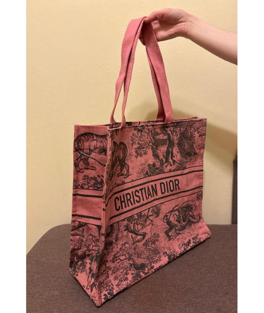 CHRISTIAN DIOR PRE-OWNED Розовая тканевая сумка тоут, фото 2