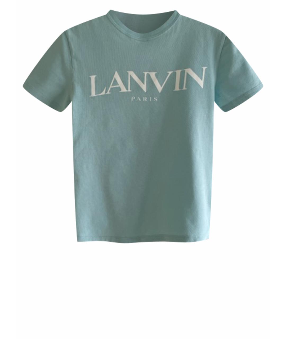 LANVIN Голубая хлопковая детская футболка, фото 1