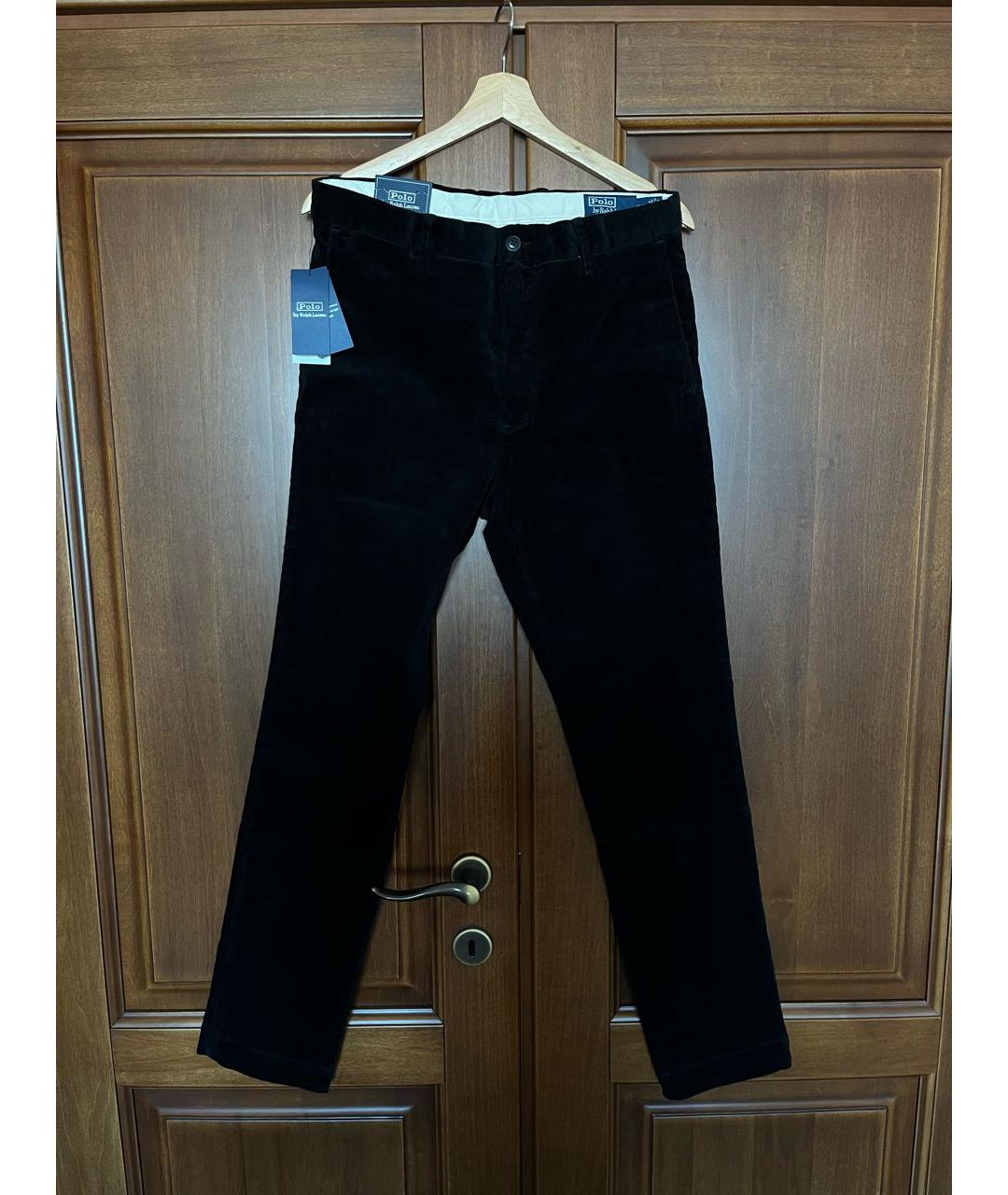 POLO RALPH LAUREN Черные хлопко-эластановые повседневные брюки, фото 9